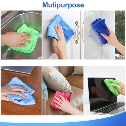Coco & Gray Microfibre Cloth 30cm x 30cm 3 Pack, Lint-Free Cleaning Cloths, Multi-Purpose Reusable Towels, Absorbent Washable Rags