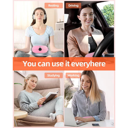 Ckeyin Portable Menstrual Heating & Massaging Belt, 3 Heat Levels, 3 Vibration Massage Modes, Fast Heating Wrap for Cramps - Best Gift for Her, Electric Waist Pad