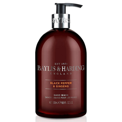 Baylis & Harding Black Pepper & Ginseng Hand Wash 500ml - Moisturizing and Gentle Cleansing