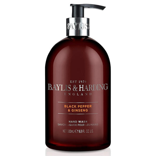 Baylis & Harding Black Pepper & Ginseng Hand Wash 500ml - Moisturizing and Gentle Cleansing