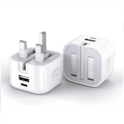 20W Dual-Port USB-C Charger – Fast, Fire-Retardant Design