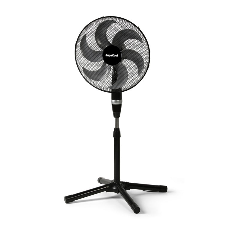 16” High Velocity Pedestal Fan – 3 Speeds, Adjustable Height, Black