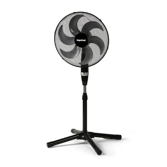 16” High Velocity Pedestal Fan – 3 Speeds, Adjustable Height, Black