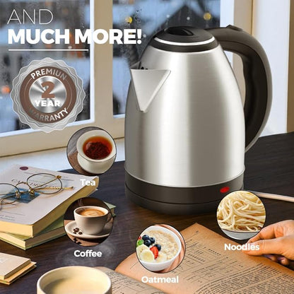 Stainless Steel Cordless Kettle - 1.8L Fast Boil, Auto Shut-Off