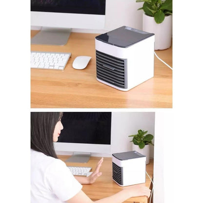 Portable USB Air Cooler & Humidifier – 3 Speeds, 500 ml Tank, Night Light