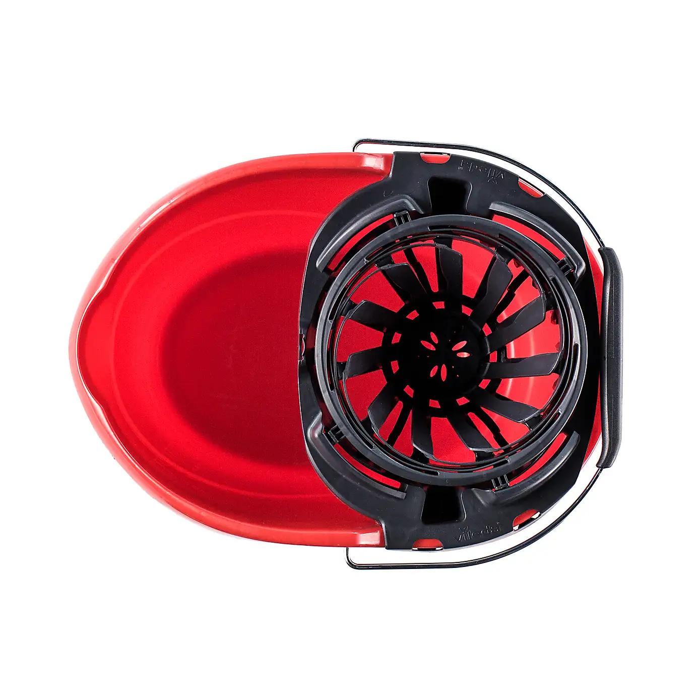 SuperMocio Mop Bucket with Torsion Wringer – Heavy Duty, Red & Black
