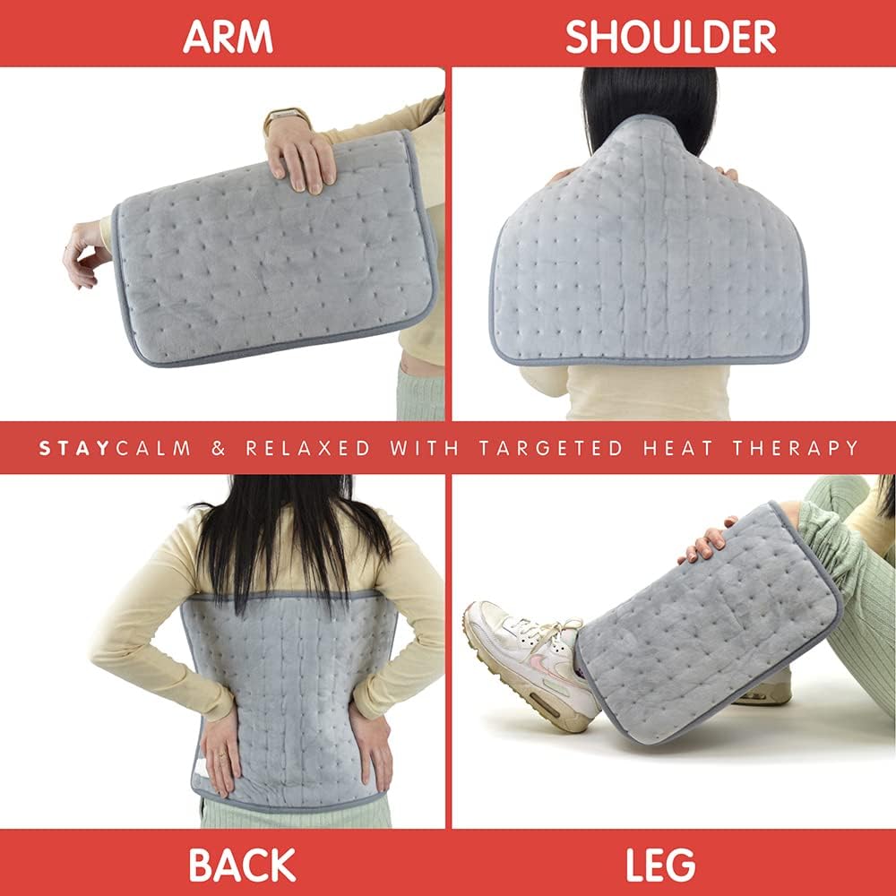 Electric Heat Therapy Pad with Auto Shut Off – Washable Hot Water Bottle Alternative