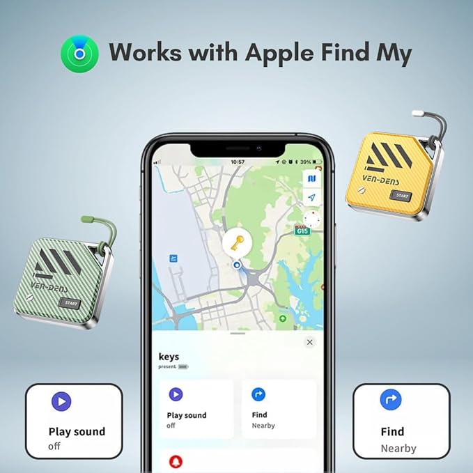 Smart Bluetooth Tracker Tag – Apple Find My, Key, Wallet & Pet Locator