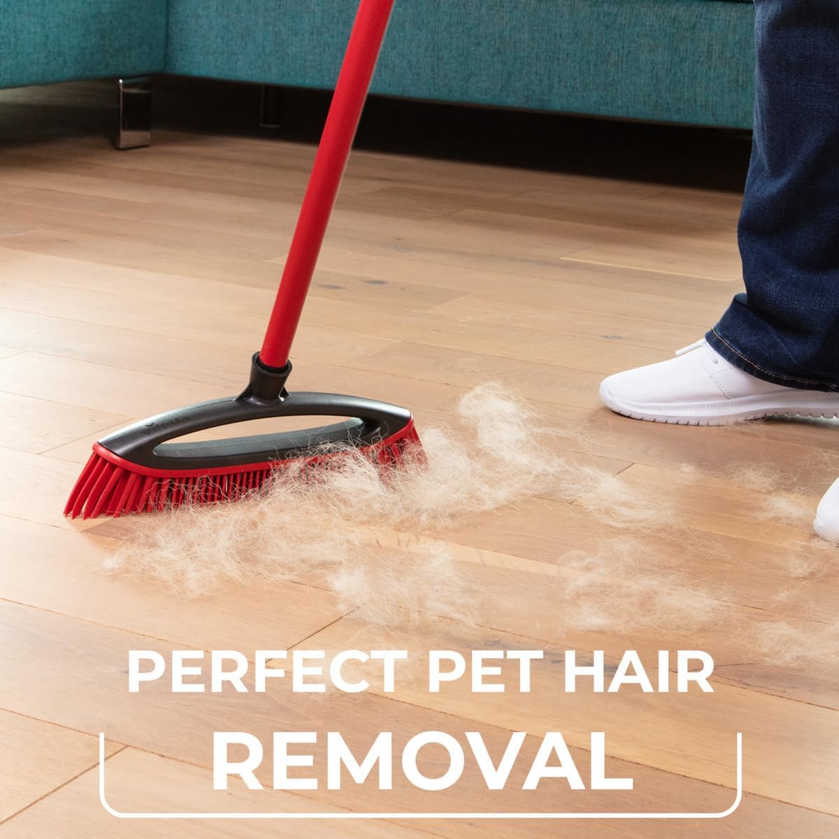 Pet Hair Removal Broom – Soft Rubber Bristles, Easy to Wash, Includes 3 Handles