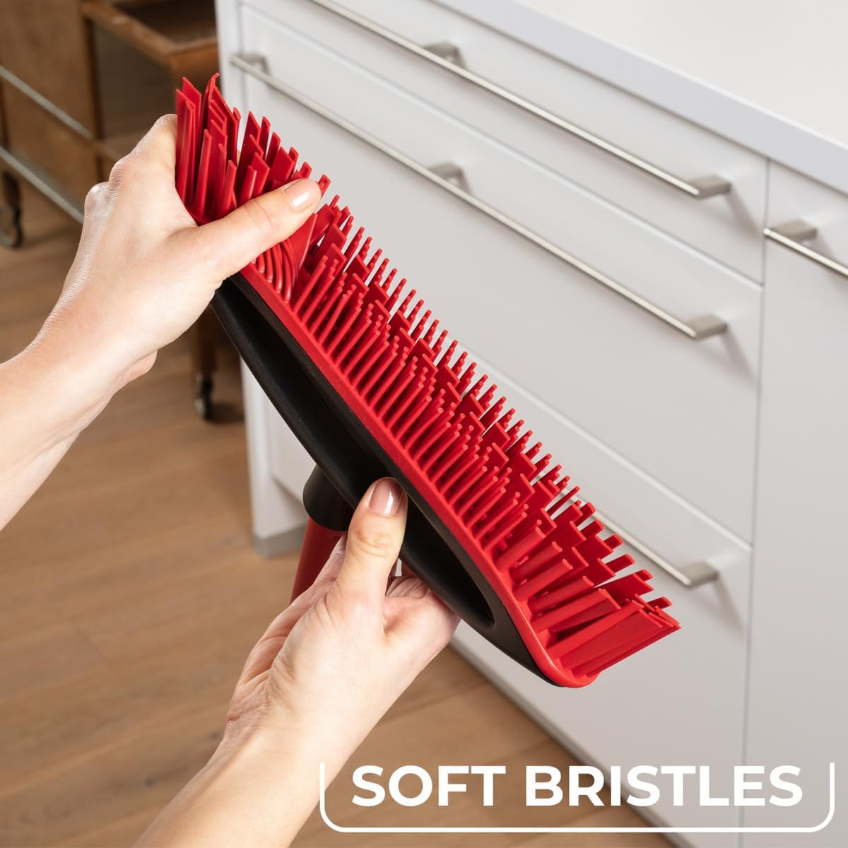 Pet Hair Removal Broom – Soft Rubber Bristles, Easy to Wash, Includes 3 Handles