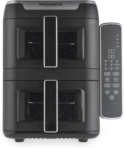 Dual Tier 9L Air Fryer – Digital Touch, 9 Functions, 2×4.5L Baskets, 2400W