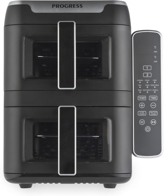 Dual Tier 9L Air Fryer – Digital Touch, 9 Functions, 2×4.5L Baskets, 2400W