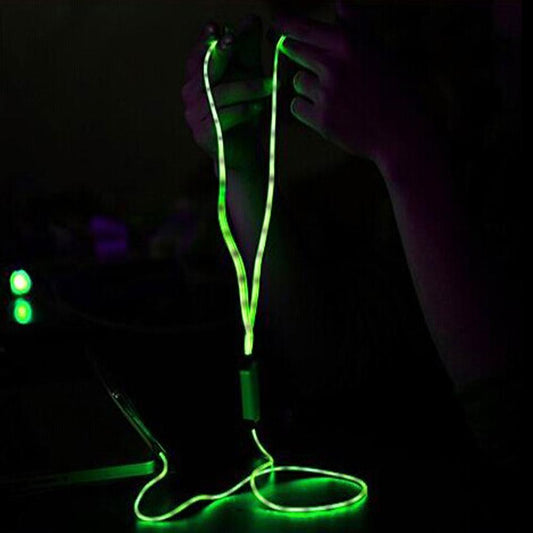 Light-Up Wired Earphones – Green In-Ear with Built-In Mic