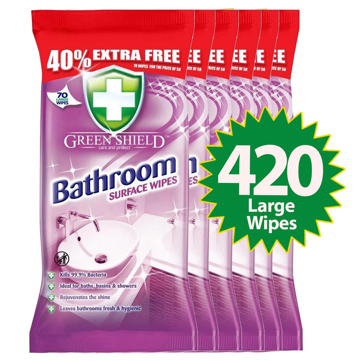 Bathroom Surface Wipes – 70 Pack, Antibacterial Toilet & Bathroom Cleaning
