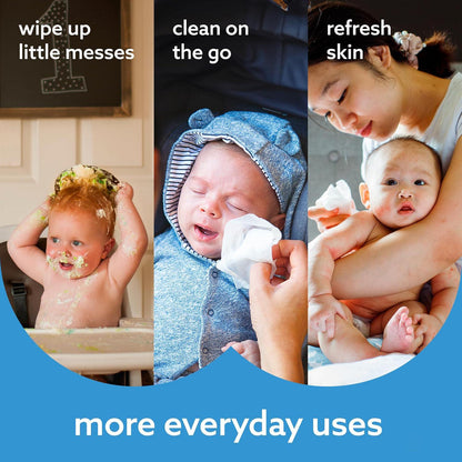 Baby Wipes Fragrance Free – 72 Pack with Aloe Vera & Chamomile