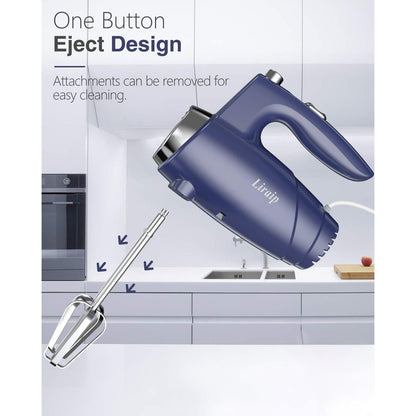 Liraip Hand Mixer Electric Whisk With 5 Speed Handheld Mixer for Whipping,Mixing Cookies,Brownies,Cakes and Dough with 4 Accessories Hand Mixer