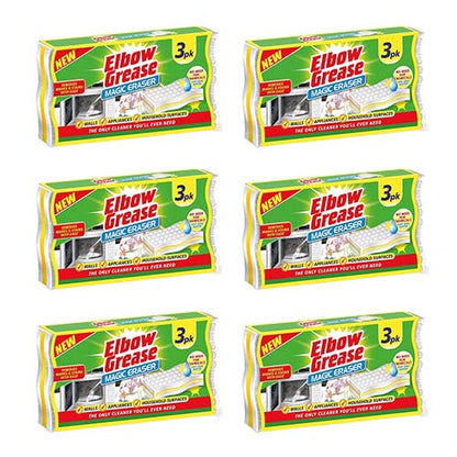 Elbow Grease Magic Eraser Pack of 3 Remove Marks and Stains from Households Kitchen Walls