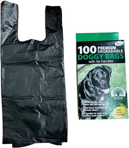 TidyZ Premium Lemon Fragranced Doggy Poo Bags - Pack of 100, Scented Pet Waste Bags