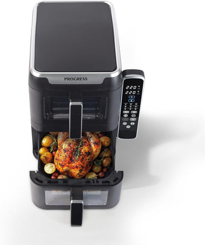 Dual Tier 9L Air Fryer – Digital Touch, 9 Functions, 2×4.5L Baskets, 2400W