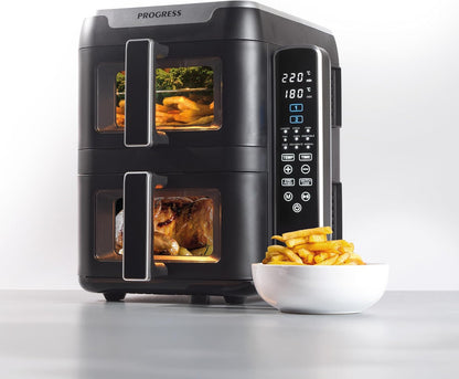 Dual Tier 9L Air Fryer – Digital Touch, 9 Functions, 2×4.5L Baskets, 2400W