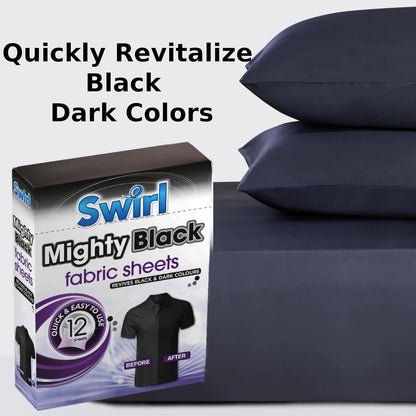 Mighty Black Fabric Sheets 12-Pack – Revive & Protect Dark Colors
