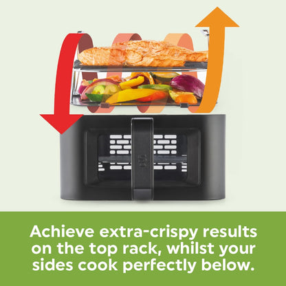 9L Dual Drawer Stackable Air Fryer – XL Capacity, 12 Functions, Space-Saving Design