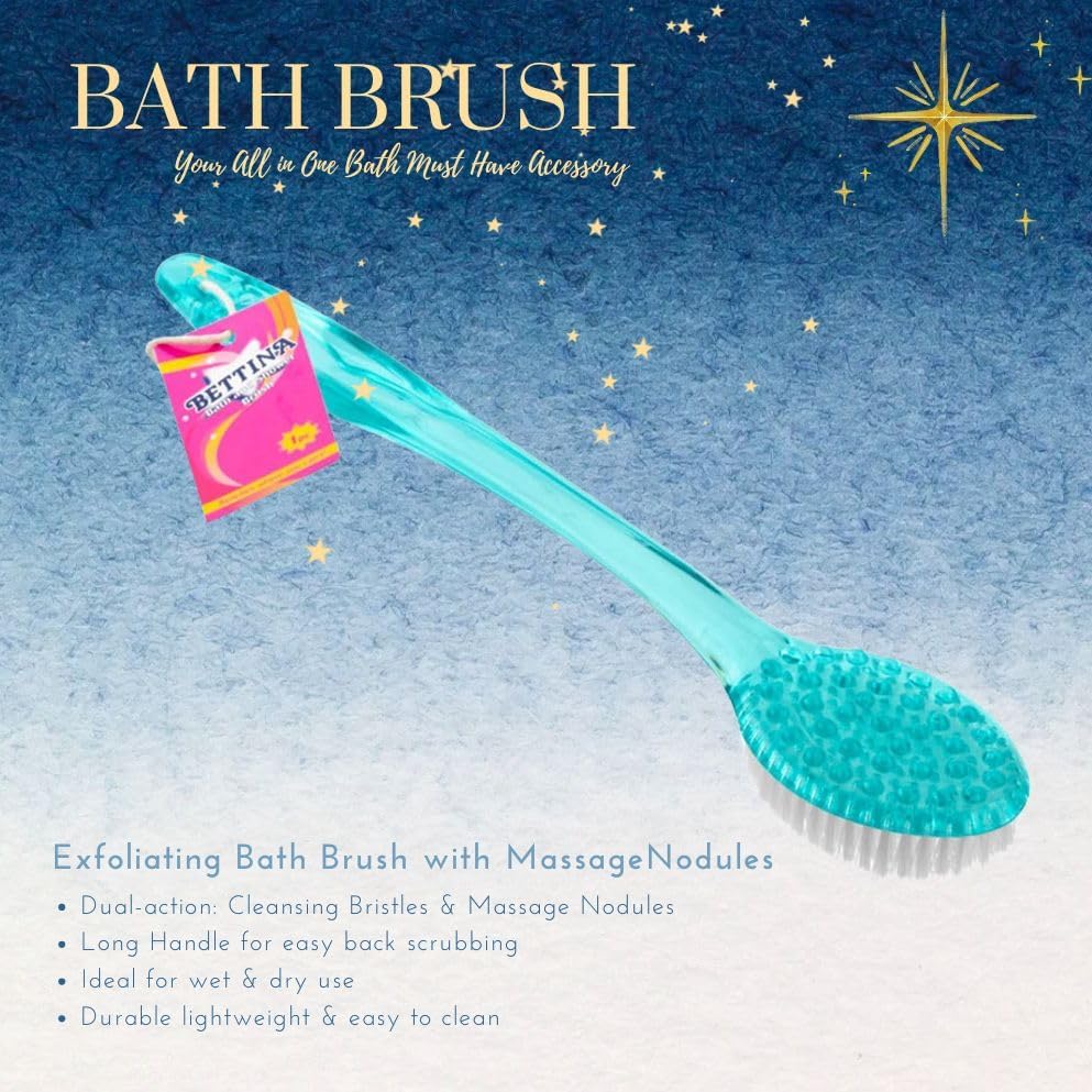 Bath & Shower Brush – Long Handle Exfoliating Body Scrub Brush