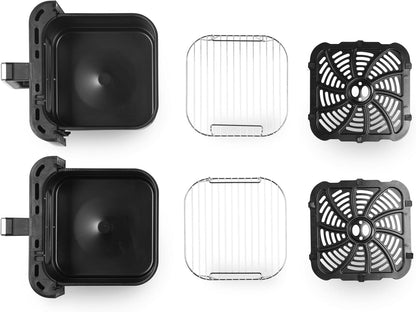 Dual Tier 9L Air Fryer – Digital Touch, 9 Functions, 2×4.5L Baskets, 2400W