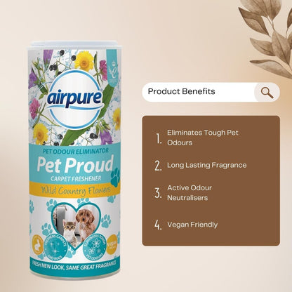 Pet Proud Carpet Freshener Multipack – Long-Lasting Odour Removal for Carpets & Rugs