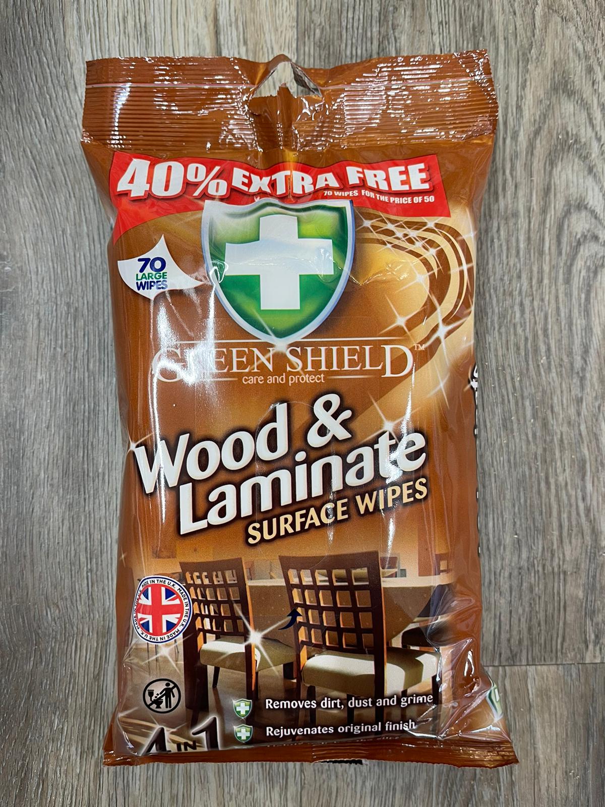 Wood & Laminate Cleaning Wipes – 70 Large Biodegradable Wipes