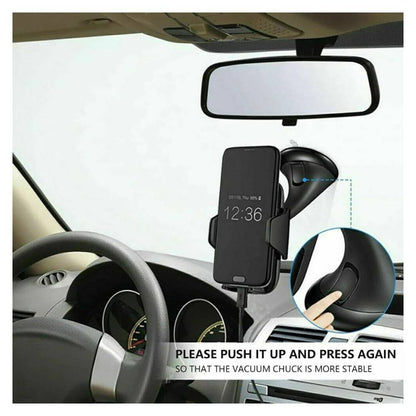 Car Window Mount Phone Holder – 360° Rotation, Magnetic Grip, Cable Clip