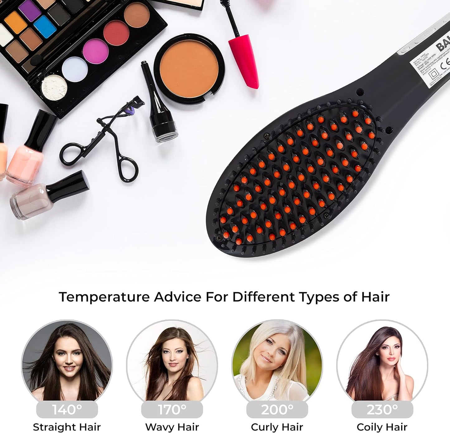 Advanced Hair Straightening Brush – Anti-Static, Adjustable Temperature, Quick Styling