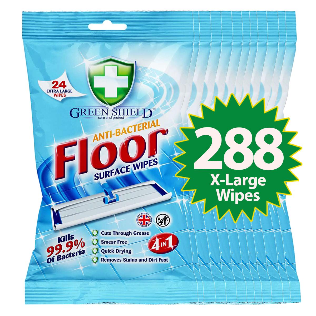 Anti-Bacterial Floor Wipes – 24 Extra-Large Pack, Household Cleaning
