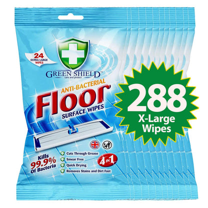 Anti-Bacterial Floor Wipes – 24 Extra-Large Pack, Household Cleaning