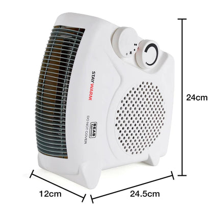 2000W Fan Heater – Upright/Flatbed Design, 2 Heat Settings & Frost Watch