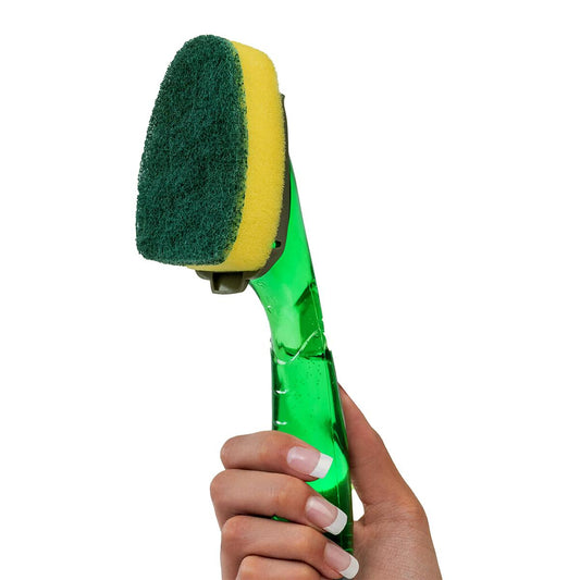 Refillable Sponge Brush with Soap-Dispensing Handle – Kitchen Cleaner