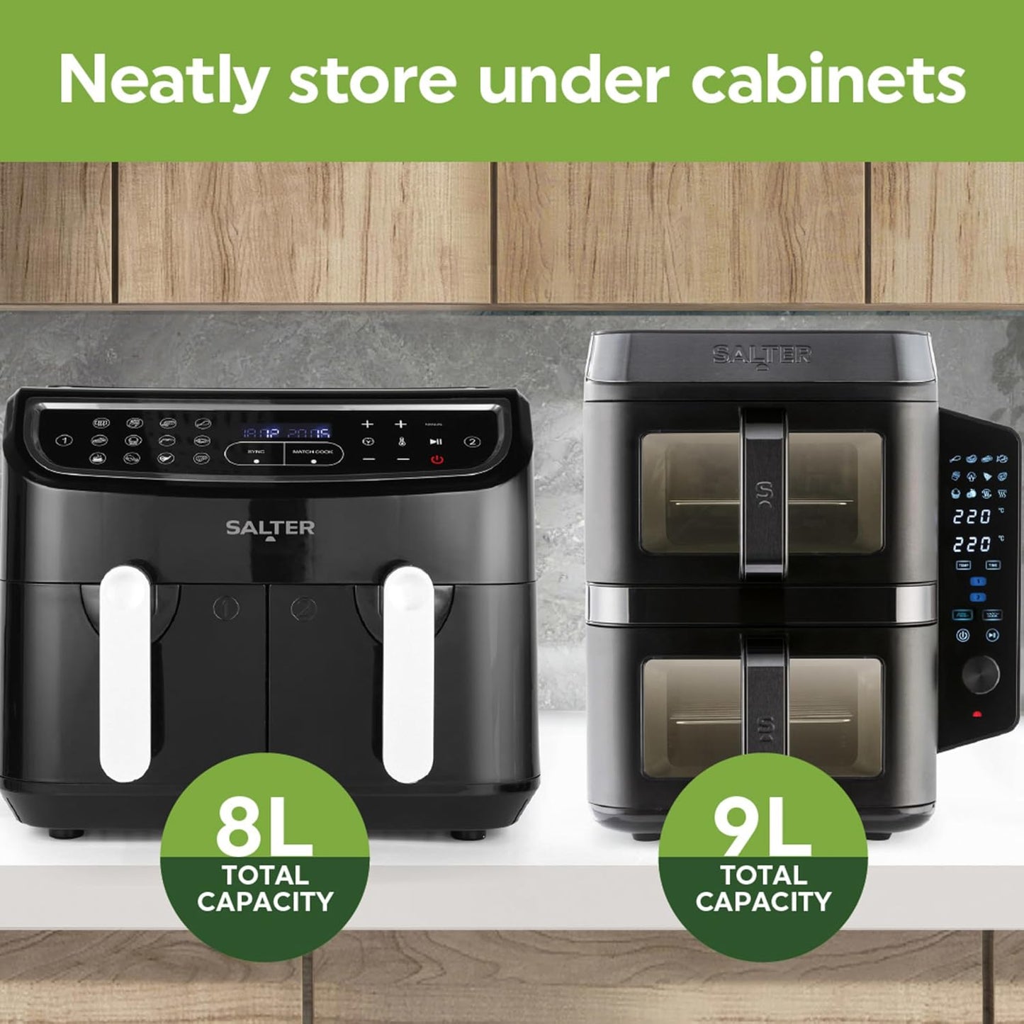 9L Dual Drawer Stackable Air Fryer – XL Capacity, 12 Functions, Space-Saving Design