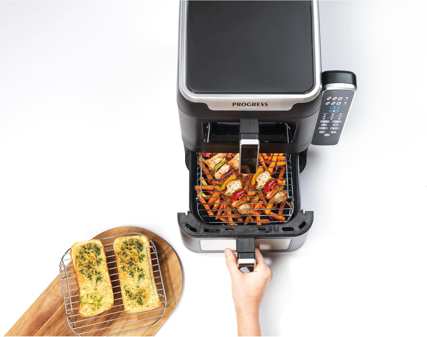 Dual Tier 9L Air Fryer – Digital Touch, 9 Functions, 2×4.5L Baskets, 2400W