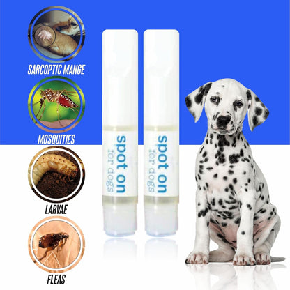 Pride & Groom Dog Flea Tick Repellent Spot On, Natural Protection, Pet-Safe Formula, Quick Application
