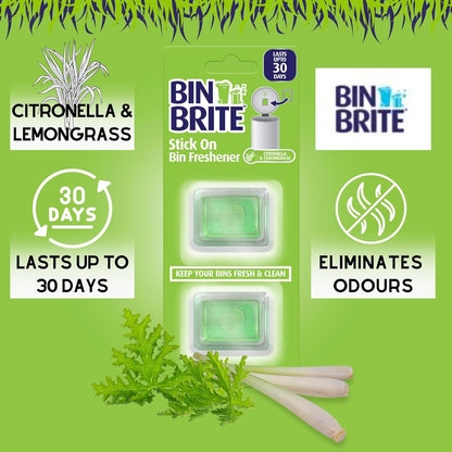 Stick-On Bin Fresheners - Citron Lemongrass Scent - 2 Pack