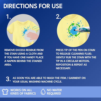 Stain Remover Pen – Compact, Travel Size, On-the-Go Fabric Spot Cleaner