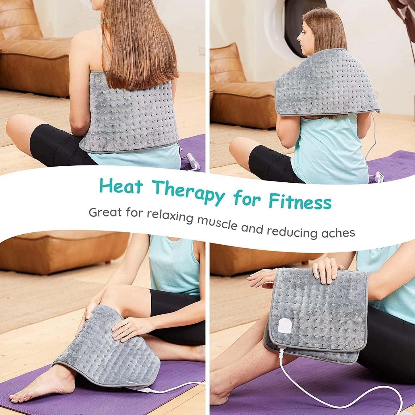 Electric Heat Therapy Pad with Auto Shut Off – Washable Hot Water Bottle Alternative