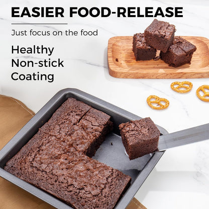 Square Baking Tin 20 × 20 × 4.5 cm – Non-Stick Carbon Steel