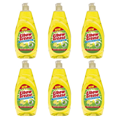 Elbow Grease Washing Up Liquid Lemon Fresh 600ml for Cleaner Dishes Clean Kitchen Degreaser Remove Stains Remove Grime and Grease Glasses Plates Pans