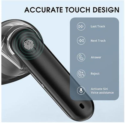 Naked Design TWS Earbuds – Bluetooth 5.3, Clear Case, Deep Bass, All-Day Comfort