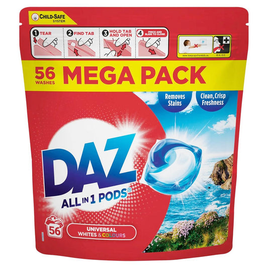 All-in-1 Washing Pods – 56 Washes Mega Pack, Stain Removal, Fresh & Safe