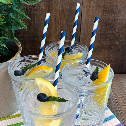 CarterGold 6mm x 190mm Paper Straws, 50 Pack - Environmentally Friendly, Biodegradable, for Parties, Events, Cocktails, Birthday, Wedding