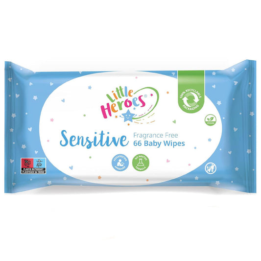 Baby Sensitive Wipes - Soft & Gentle, Hypoallergenic, 66 Pack