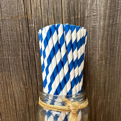 CarterGold 6mm x 190mm Paper Straws, 50 Pack - Environmentally Friendly, Biodegradable, for Parties, Events, Cocktails, Birthday, Wedding