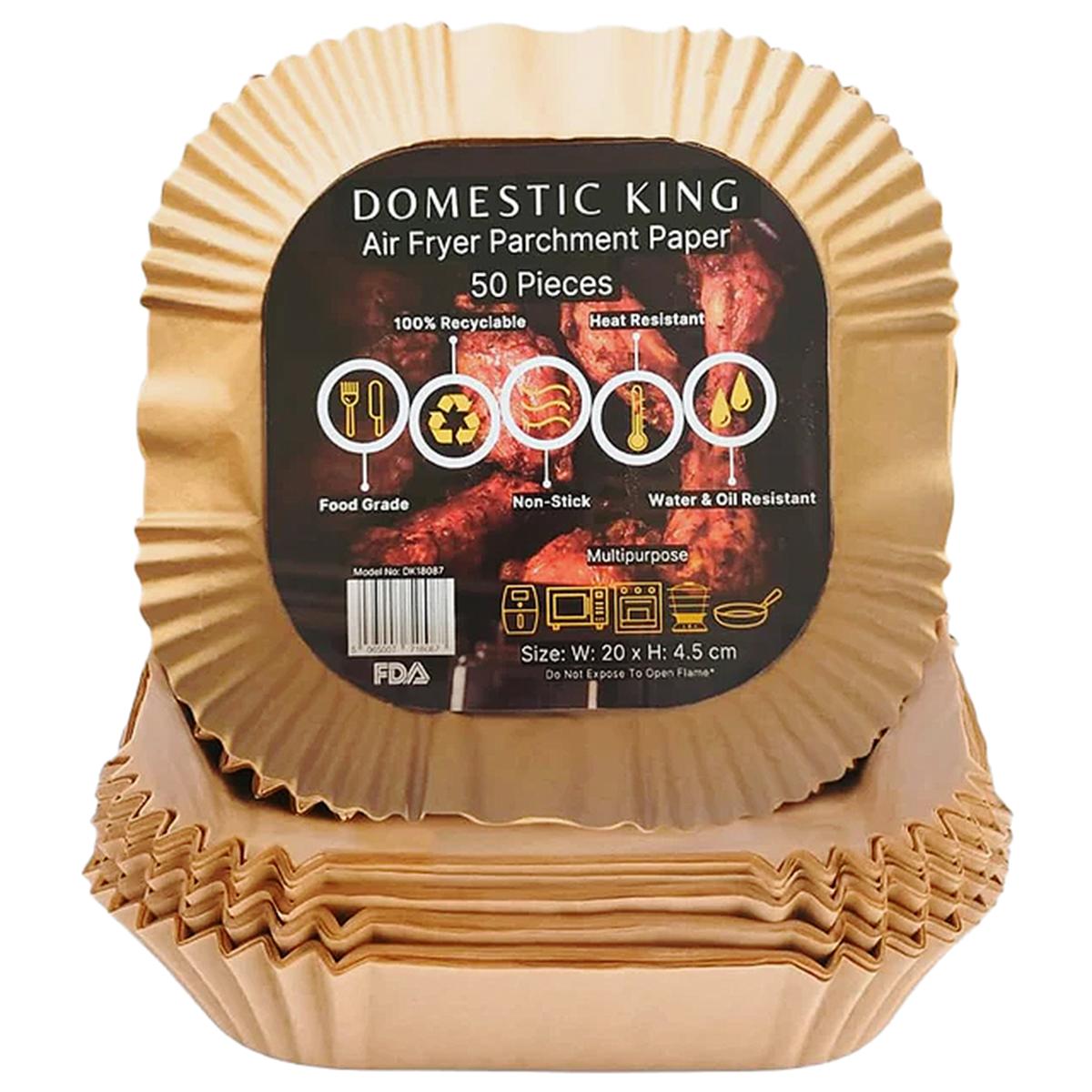 Air Fryer Disposable Liners – 50pcs Non-Stick Parchment Paper, Oil-Proof 7.9”